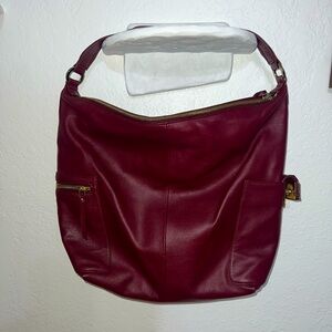 Cole Haan Genuine Leather Burgundy Purse